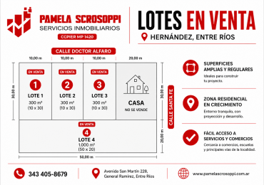 VENDO LOTES EN HERNANDEZ